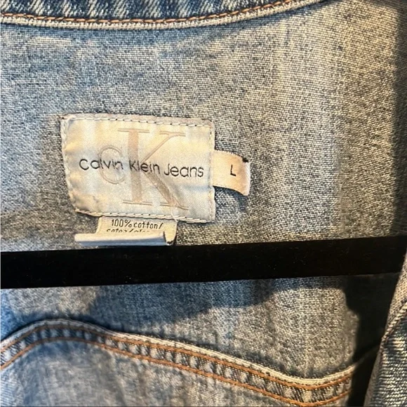 Calvin Klein Women Jean Jacket Size Large - Picture 4 of 5